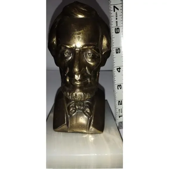 Vintage Bronze Bust of Lincoln w/Onyx Base - Picture 6 of 9